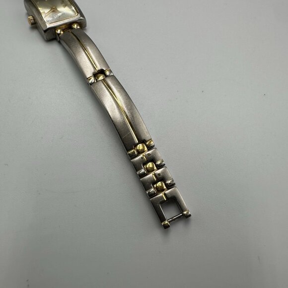 3/$30 Anne Klein Watch Women Silver Gold Matte Finish Rectangle Dial  7" - Picture 10 of 15